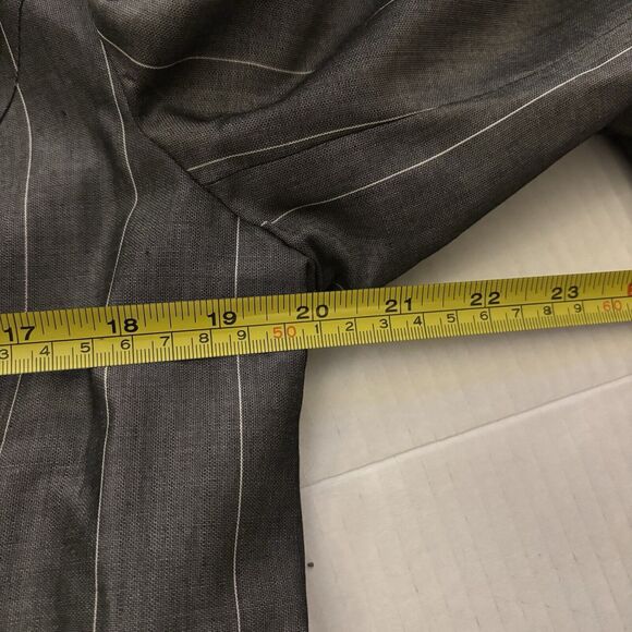 Talbots Italian Fabric Mohair Wool Blazer Jacket Gray Pinstripe 12 Work Career - Picture 7 of 10